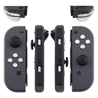 eXtremeRate DIY Full Set Buttons for Nintendo Switch & Switch OLED, Chrome Silver Glossy Replacement Buttons for JoyCon, ABXY Direction Keys SR SL L R ZR ZL + - Home Capture Trigger Buttons Springs - color: Chrome Silver