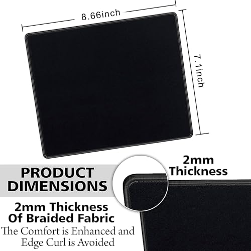 SaiTech IT 50 Pack Waterproof Mouse Pad, 8.66x7.1 inch, Black | Stitched Edges, Non-Slip Rubber Base. Ideal For Computers, Laptops, Office, And Home Use - color: Black-50 Pack