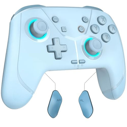 GMBACK Wireless Switch 2 Pro Controller with Home Wake Up & Loop Macro | Macro Switch Controller for Nintendo Switch 2/Switch 1/Lite/OLED with HD Rumble, Motion Control, Turbo, 800mAh, Light Blue - color: Light Blue