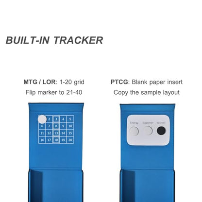 Pocket Dice Box (Adventurer Module) - Built-in Life Tracker - Fits 15 Counter Dice (15 mm) or 30+ Unsleeved Cards - Stores Inside Adventurer - MTG, PTCG & More (2. Enigma (Black/Blue)) - color: 2. Enigma (Black/Blue)