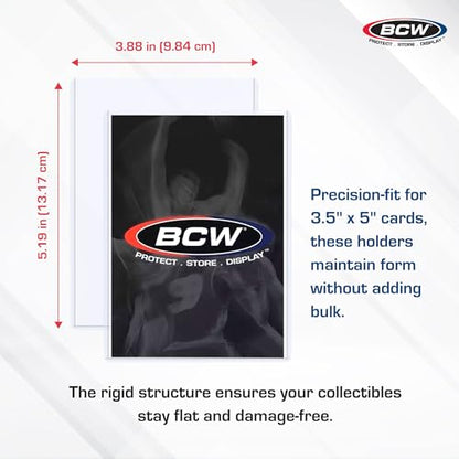 BCW 3.5x5 Topload Holder - 25 Pack | Premium Rigid Plastic Protector Case for Trading Cards, Index Cards, and Photos | Perfect Fit for Transformer TCG, Magic: The Gathering, and More
