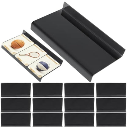 12 Pcs Trading Card Risers for Display Case, Acrylic Display Risers for Sports Cards, Black Tiered Display Stand for Cases & Retail Glass, Graded Card Display Stand for Cardshow Vendor