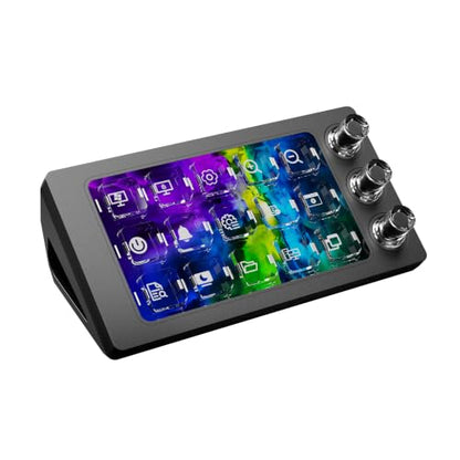 Stream Controller Deck for PC Work,Live Stream and Video Editing | Smooth Magnetic Keys,Customizable Background,Visually Pleasing Macro Keypad,Trigger Actions for OBS/Twitch/YouTube(M3 Black) - color: Black