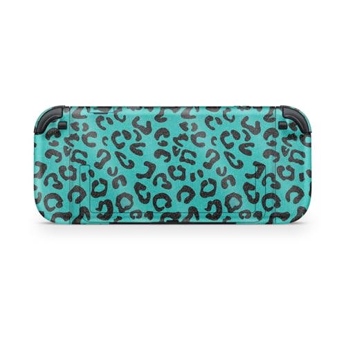 Glossy Glitter Gaming Skin Compatible with Nintendo Switch 2 Console Only - Teal Leopard - Premium 3M Vinyl Protective Wrap Decal Cover - Easy to Apply | Crafted in The USA by MightySkins - color: Teal Leopard, size: Switch 2 Console Skin Only, style: Glo