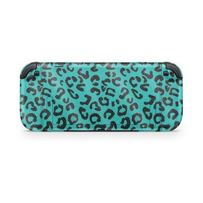 Glossy Glitter Gaming Skin Compatible with Nintendo Switch 2 Console Only - Teal Leopard - Premium 3M Vinyl Protective Wrap Decal Cover - Easy to Apply | Crafted in The USA by MightySkins - color: Teal Leopard, size: Switch 2 Console Skin Only, style: Glo