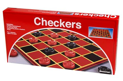 Pressman Checkers -- Classic Game With Folding Board and Interlocking Checkers, 2 Players - color: Interlocking Checkers