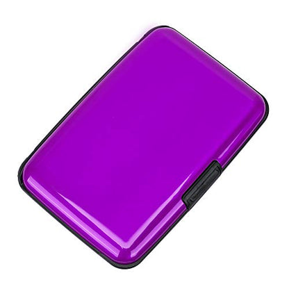 RFID Blocking Credit Card Protector Aluminum ID Case Hard Shell Business Card Holders Metal Wallet for Men or Women (Aluminum, Purple) | RFID Blocking Credit Card Protector Aluminum ID Case Hard Shell Business Card Holders Metal Wallet for Men or Women -