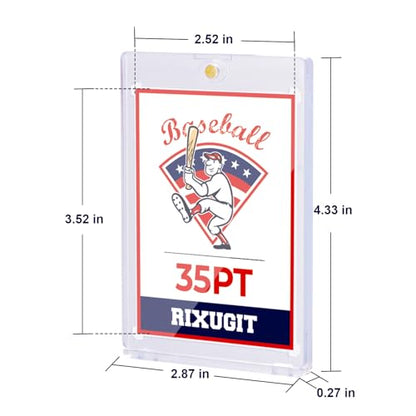 40 Pack 35pt One Touch Magnetic Card Holders | UV-protected Magnetic Card Case, Fits Standard Baseball Sports Game Trading Cards for Storage and Display - size: 40ct 35PT Card Holder