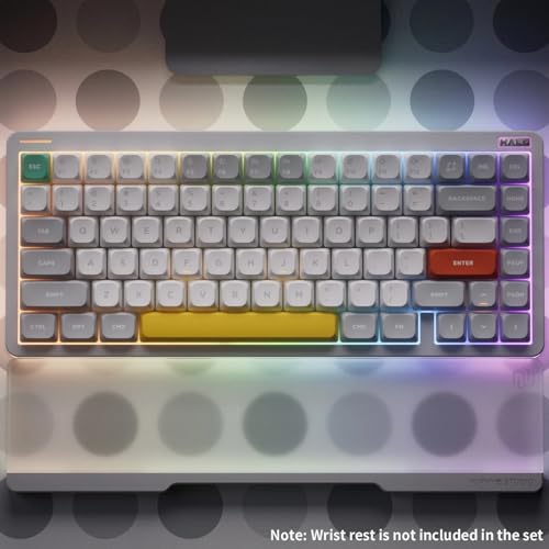 nuphy Halo75 V2 Mechancial Gaming Kyeboard,75% Wireless Hot Swappable Bluetooth Keyboard,83 Kyes RGB Backlit Keyboard,Support Bluetooth/2.4GHz/USB-C (White, Lemon (55gf)) - color: White, size: Lemon (55gf)