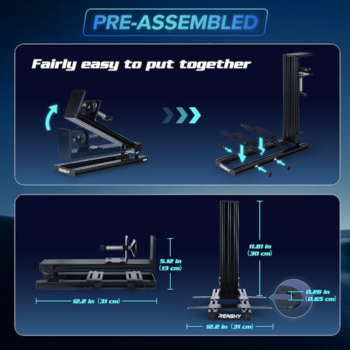 Reashy Hotas Mount, Joystick Mount, Aluminum Flight Stick Desk Mount for Logitech X56, X52, X52 Pro, Thrustmaster T.1600M, TCA, T.Flight Hotas One, 4, X, Airbus, VKB Gladiator Nxt - color: Interstellar Black