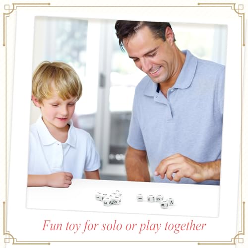 12 PCS Crossword Solitaire Spelling Letter Dice Game in White for Adults | For Reducing Adult Screen Time. Includes a Multi-Game Instruction, Tin Box & Velvet Bag