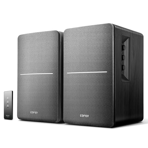 Edifier R1280T Powered Bookshelf Speakers - 2.0 Active Near Field Studio Monitor Speaker - Black - 42 Watts RMS - color: Black
