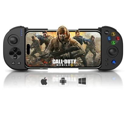 Joso Phone Controller for iPhone, Android, wireless Game Joystick with Hall Effect Joystick/Turbo, Gaming Controller for iPhone 16/15/14/13/12 Series, Galaxy S24/23/S22/S21 Series Play Roblox & More - color: Black