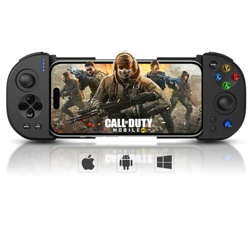 Joso Phone Controller for iPhone, Android, wireless Game Joystick with Hall Effect Joystick/Turbo, Gaming Controller for iPhone 16/15/14/13/12 Series, Galaxy S24/23/S22/S21 Series Play Roblox & More - color: Black