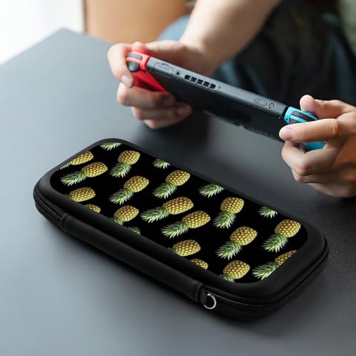 PPIKTC Travel Hard Shell Carrying Case for Switch, Shockproof Protective Storage Bag with 15 Game Cartridges, Upside Down Pineapple Tropical Fruits - color: Design (340)