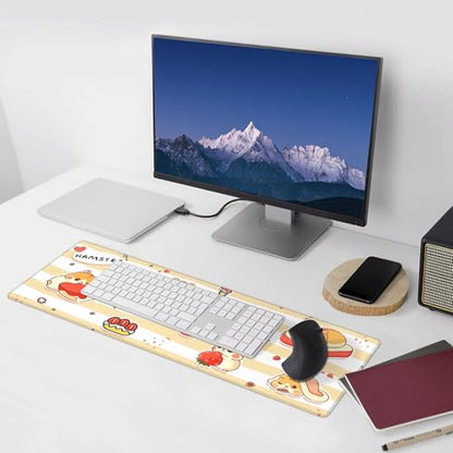 Cute Hamster Mouse Pad XL Large Mousepad Non Slip Rubber Base Desk Mat for Laptop Computer Gaming 31.5" X 12" - color: Cute Hamster
