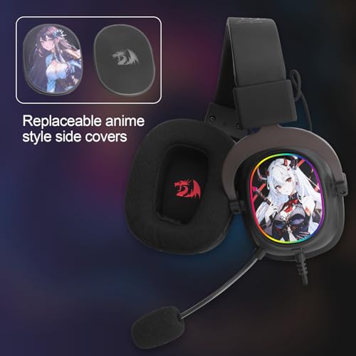 Redragon H510 AK RGB Wired Gaming Headset - 7.1 Surround Sound - 53MM Audio Drivers in Memory Foam Ear Pads w/Replaceable Shell- Multi Platforms Headphone - USB Powered for PC/PS4/NS - color: Black
