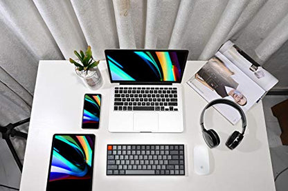 Keychron K2 75% Layout Bluetooth Mechanical Keyboard Super Red Switch/White LED Backlit/Anti Ghosting/N-Key Rollover/84 Key USB C Wired Computer Keyboard for Mac Windows-Version 2 - color: Red Switch