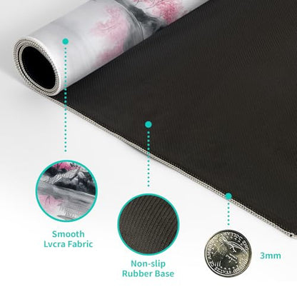Pagoda Mouse Pad 31.5x11.8 Inch White Full Desk Japanese Mousepad Extended Large Non-Slip Rubber Base Waterproof Big Keyboard Mat with Stitched Edges for Gaming and Office - color: Pagoda