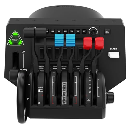 Honeycomb Bravo Throttle Quadrant — Flight Simulator Controls w/Autopilot, Annunciator Panel, Gear, Flaps, Trim Wheel — All-in-One Cockpit System w/Configurable Throttle Setup | Configurable 1-4 Engine Throttle, Autopilot and 14-Light Annunciator, Gear, F