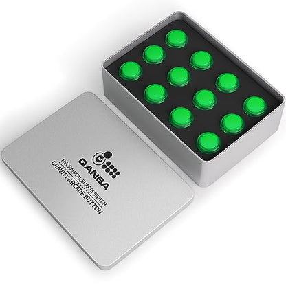 Qanba Gravity KS Mechanical Shafts Silent Pushbutton 24mm Snap-in (Boxed (Clear Green E05(12 pcs) - color: Clear Green E05(12 pcs）