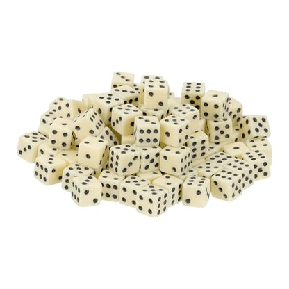 uxcell 300Pcs Mini Dice, 8mm/0.31" Acrylic Tiny Six Side Game Dot Square Dice Bulk for Table Board Game Party Activities, Beige/Black - color: Beige/Black, size: 8mm/0.31"