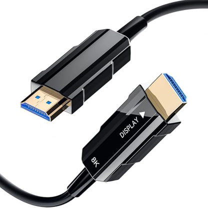 8K HDMI 2.1 Cable 30ft/9m, Long Fiber Optic HDMI Cable, Ultra High Speed Thin HDMI Cord, 48Gbps, 8K@60Hz 4K@120Hz, Dynamic HDR, eARC, HDCP 2.2&2.3, 3D, for HDTV Monitor Game Laptop Xbox PS4/PS5 - size: 30ft/9m