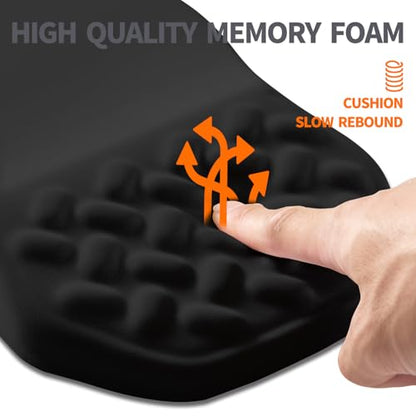 Ergonomic Slope Mouse Pad Wrist Support, Wrist Rest Mousepad for Carpal Tunnel Pain Relief with Massage Bulge and Slow Rebound Memory Foam (12x8 inch, Black) - color: Am001-black
