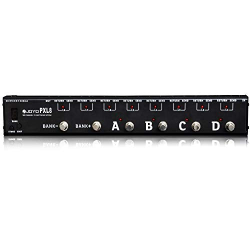 JOYO PXL8 Foot Pedal Controller 8 FX Loop Programmable Pedal Switcher with True Bypass (Black)