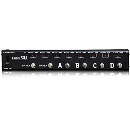 JOYO PXL8 Foot Pedal Controller 8 FX Loop Programmable Pedal Switcher with True Bypass (Black)