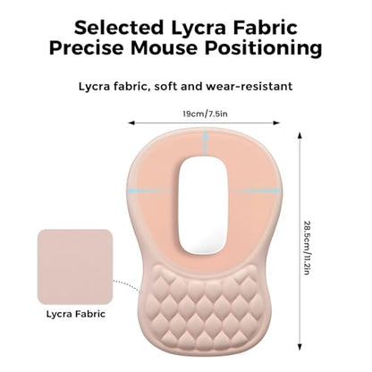 EooCoo Massage Ergonomic Mouse Pad with Dual-Slope Design Wrist Rest | Carpal Tunnel Relief, Memory Foam Wrist Rest, Non-Slip PU Base, Office Desk Accessories - color: Pink
