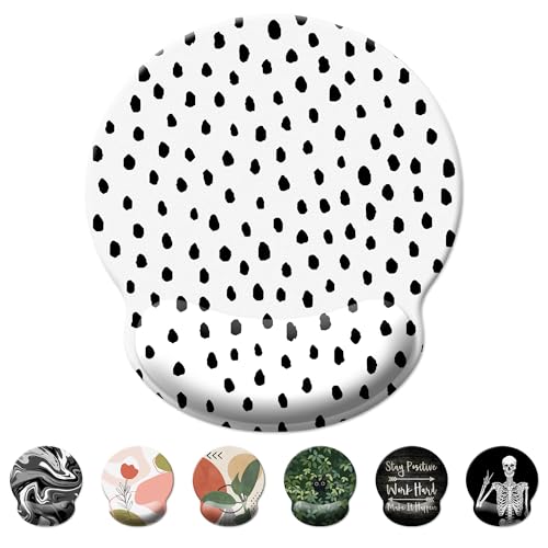 Mouse Pad Wrist Support,Ergonomic Mouse Pad with Wrist Rest,Comfortable Mousepad with Smooth Wrist Rest,Pain Relief Mouse Pads for Non-Slip Base,Computer,Laptop,Office & Home(Black Spots) - color: Black Spots