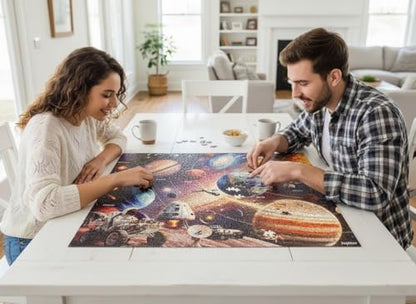 1000 Piece Jigsaw Puzzle for Adults, Astronaut Space Puzzle | Glow-in-the-Dark Astronaut Adventure with Solar System and Outer Space Details, 26.6 x 19.2 in - color: Mission: Space