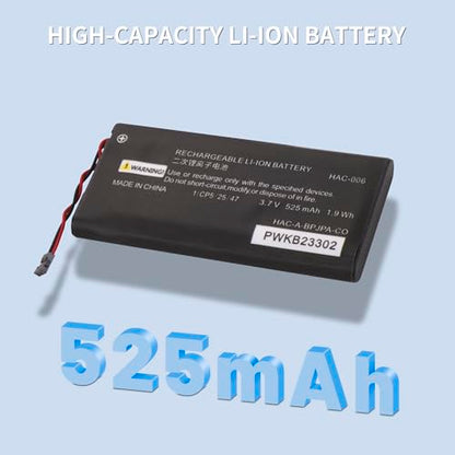 2 Pack HAC-006 Battery, Upgraded 525mAh Replacement JoyCon Battery for Nintendo Switch HAC-015 HAC-016 Left & Right Joy-Con Controller