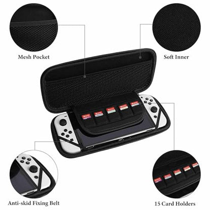 PPIKTC Protective Carrying Case for Switch, Travel Game Console Holder Bag with 15 Game Cartridges, Ocean Animal Sea Turtle Floral - color: Design (333)