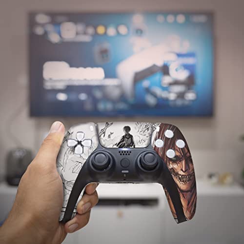 Attackk on Tittan Custom PS-5 Controller Wireless compatible with Play-Station 5 Console by BCB Controllers | Proudly Customized in USA with Permanent HYDRO-DIP Printing (NOT JUST A SKIN) (MODDED). - color: Attack On Tittan, size: Modded - Front & Back Pr