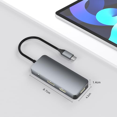 Docking Station Dual Monitor for Dell/HP/Mac, 7 in 1 Laptop Docking Station 3 Monitors with 2 HDMI 4K@60Hz/Displayport/3 USB/100W PD, Dual Monitor Adapter, Dual HDMI Adapter for 2 Monitors, USB C Hub - style: 7 IN 1 4K@60hz