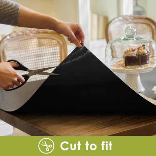 Black Table Cover Protector 48x72 Inch, 1.5mm Thick Heavy Duty PVC Table Pad, Waterproof Desk Mat & Dining Tablecloth, Cut to Fit Protector for Kitchen, Office Desk & Game Night Watch Soccer Party - size: 48" x 72" (Rectangular)