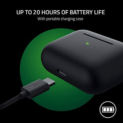 Razer Hammerhead True Wireless Pro Bluetooth Gaming Earbuds: THX Certified - Advanced Hybrid Active Noise Cancellation - 60ms Low-Latency - Touch Enabled - <20 Hr Battery Life - Classic Black - style: Classic