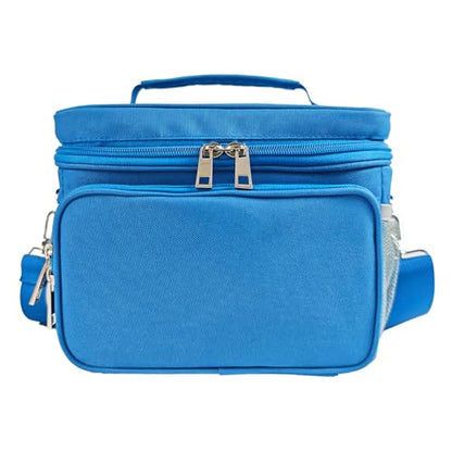 Travel Carrying Case Compatible with Yoto Player Bluetooth Speaker and Headphone Accessories, Card Holder Holds up to 80 Cards with Shoulder Strap, Bag Only (Blue) - color: Blue