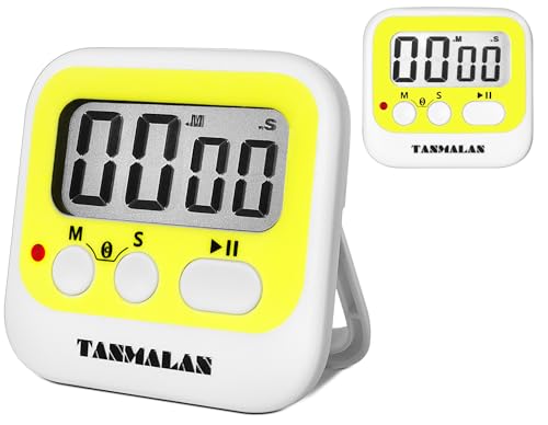 Easy to USE, Digital Timer Kitchen Timer, Magnetic Timer,Tanmalan (6.0-Yellow) - color: Yellow - 2 Pack
