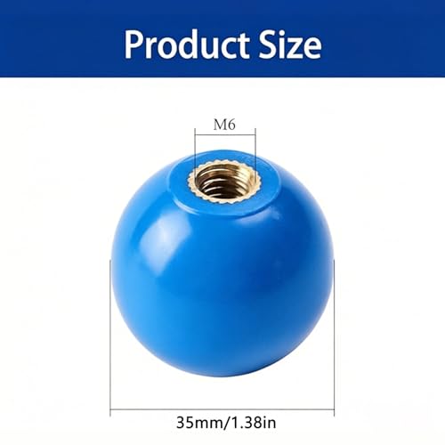 2Pcs Blue Arcade Joystick Ball Top 35mm M6 Thread Replacement Joystick Knob for DIY Fight Stick, Home Arcade, Commercial Gaming Machine – PS & ABS Material 30g (Blue) - color: bule