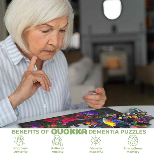 Large Piece Dementia Puzzles for Seniors - 3 Activities for Elderly | Cat, Dog, and Birds - Jigsaw Puzzles for Elderly - Dementia Activities for Adults - Alzheimers Puzzle Games and Gifts