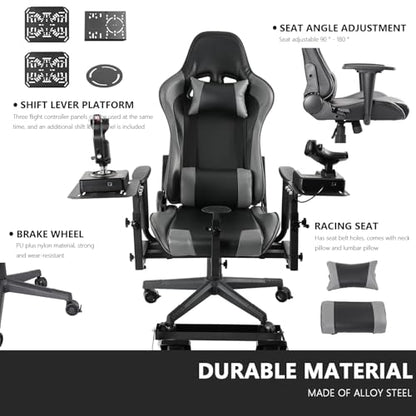 Anman X56 Flight Simulator Cockpit with Pedal Support, Joystick and Hotas Chair Mount Fit for Thrustmaster A10C Hotas Warthog, for Logitech X52, Multifunctional Game Chair (Electronics Not Included)