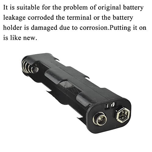 HAHIYO 4xAA Battery Holder with Standard Snap Connector Black Adapter Tube Case Not Corrode Solid Good Contact Bear Battery Leakage Smooth Load for Flashlight Torch Led RC 2PCS Plastic - style: 6V 4P(Style1)-2P