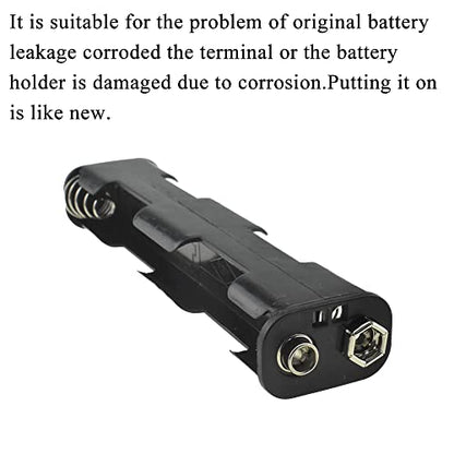 HAHIYO 4xAA Battery Holder with Standard Snap Connector Black Adapter Tube Case Not Corrode Solid Good Contact Bear Battery Leakage Smooth Load for Flashlight Torch Led RC 2PCS Plastic - style: 6V 4P(Style1)-2P