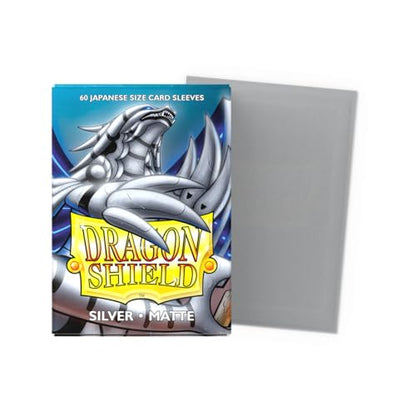 Dragon Shield | Japanese Size Card Matte Sleeves | 60 CT - Smooth & Tough Premium TCG Sleeves - Compatible with Yu-Gi-Oh, Naruto, Cardfight & Vanguard | Silver - color: Silver Matte