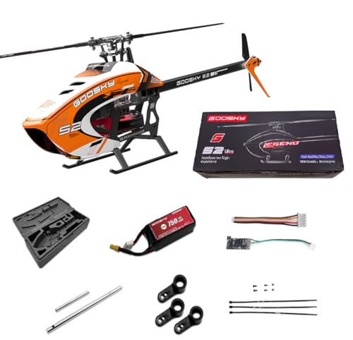 Goosky Legend S2 Ultra 200 Size Rotorflight FC Electric RC Helicopter | Aggressive 3D Capable BNF Equipped Full Metal Cyclic Servo, 6-Axis & ELRS Protocols For Adults & Advanced Pilots & Tuners - color: Amber