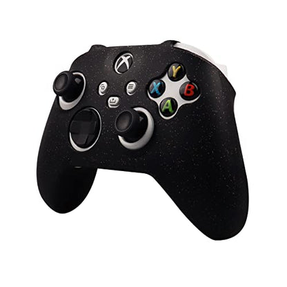 RALAN Glitter Controller Skin for Xbox Series, Anti-Slip Silicone Controller Cover Protector Case Compatible for Xbox Series Gamepad Joystick with 4 Cat Caps and Black Pro Thumb Grip x 8. - color: Black