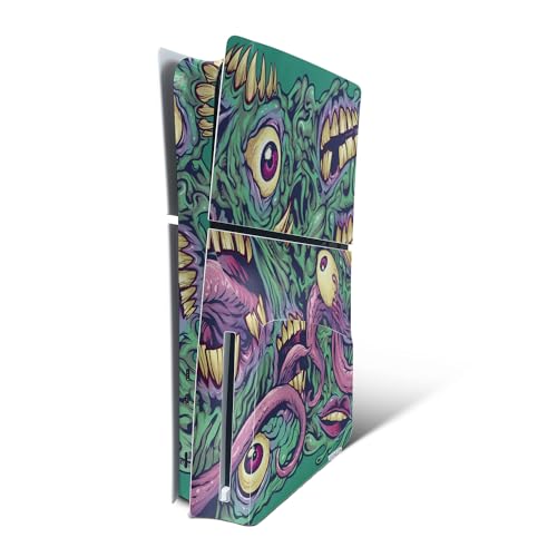 MightySkins Skin Compatible with Playstation 5 Slim Disk Edition Console Only - Eyes and Teeth | Protective, Durable, and Unique Vinyl Decal wrap Cover | Easy to Apply | Made in The USA - color: Eyes And Teeth, size: Playstation 5 Slim Disk Edition Consol